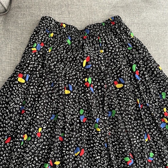 VINTAGE Midi Skirt Elastic Waist Yoke Confetti - Picture 9 of 9
